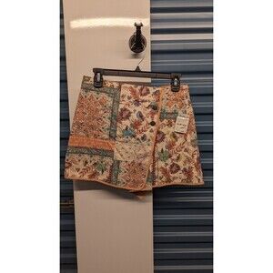 NWT $128 FREE‎ PEOPLE Mad Love Quilted Patchwork Floral Wrap Skirt Size 4